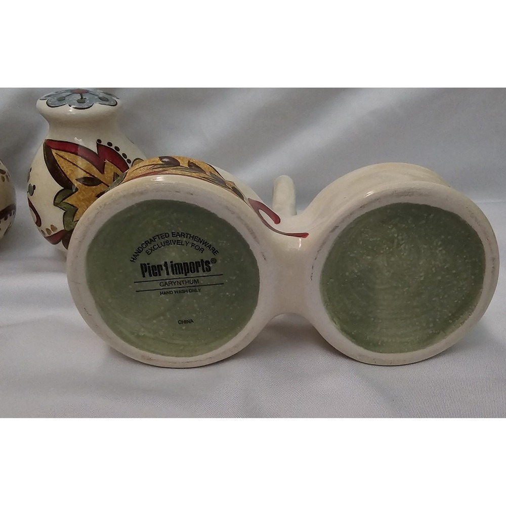 Pier 1 Imports Discontinued Salt & Pepper Shaker Set Carynthum Earthenware - Picture 15 of 15